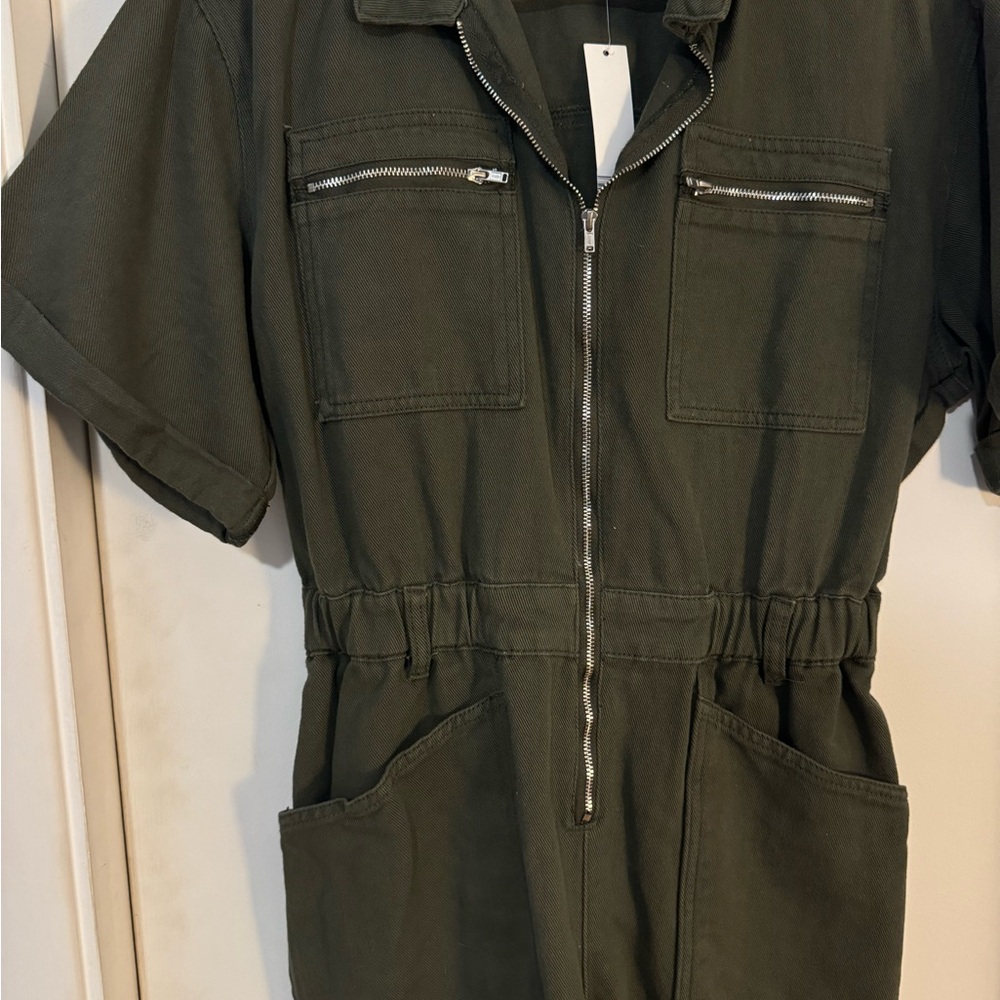 Aqua Dark Green Utility Jumpsuit